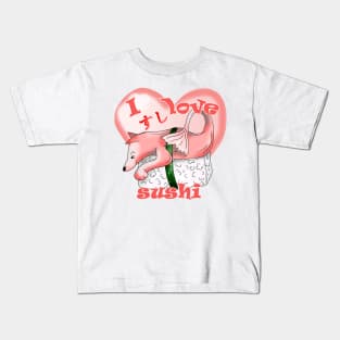 cute nigiri dogfish sushi Kids T-Shirt